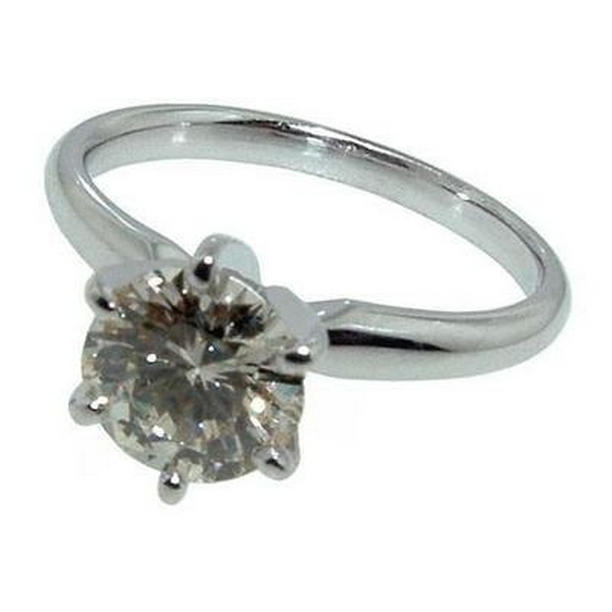 Harry Chad Enterprises 11795 2.51 CT Diamond Solitaire Ring&#44; White Gold - Size 6.5