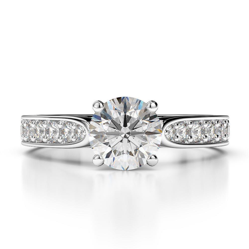 Harry Chad Enterprises 40054 3 CT Sparkling Diamond 14K White Gold Engagement Ring&#44; Size 6.5