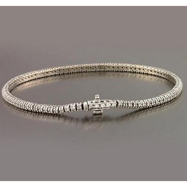 Harry Chad Enterprises 56617 3.50 CT Diamond Tennis Bracelet Prong Set, 14K White Gold