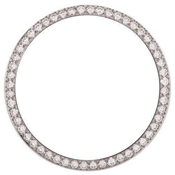 Harry Chad Enterprises 25152 34 mm 2.75 CT Bead Custom Diamond Bezel for Rolex Date Watch&#44; 14K White Gold