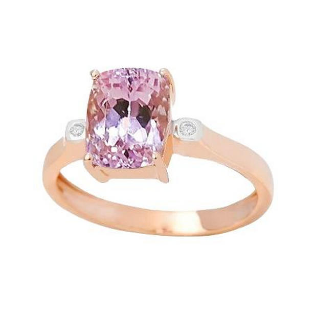 Harry Chad Enterprises 28512 Two Tone Big Pink Kunzite 27.10 CT Diamonds Ring&#44; Size 6.5