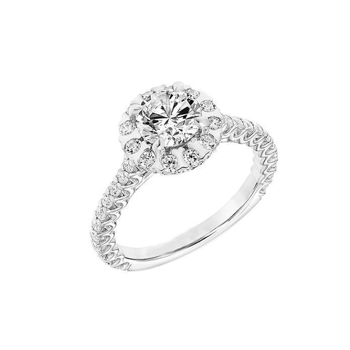 Harry Chad Enterprises 20409 Brilliant Cut 1.90 CT Diamond Solitaire Ring with Accents&#44; Size 6.5