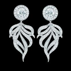 Harry Chad Enterprises 50906 3 CT Diamonds White Gold Chandelier Hanging Earrings