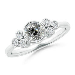 Harry Chad Enterprises 67578 2.10 CT White Gold Round Bezel Old Cut Ladies Diamond Ring&#44; Size 6.5