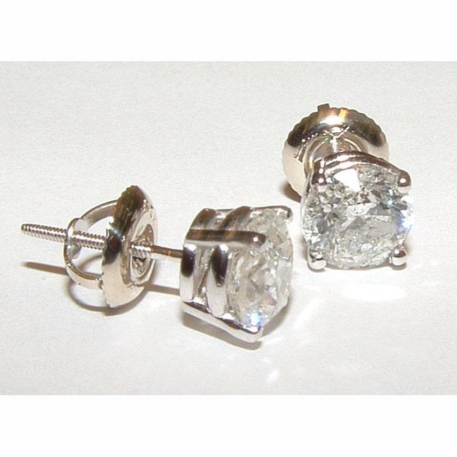 Harry Chad Enterprises 54588 1.42 CT Natural Gorgeous Diamond Stud Earrings, 14K White Gold