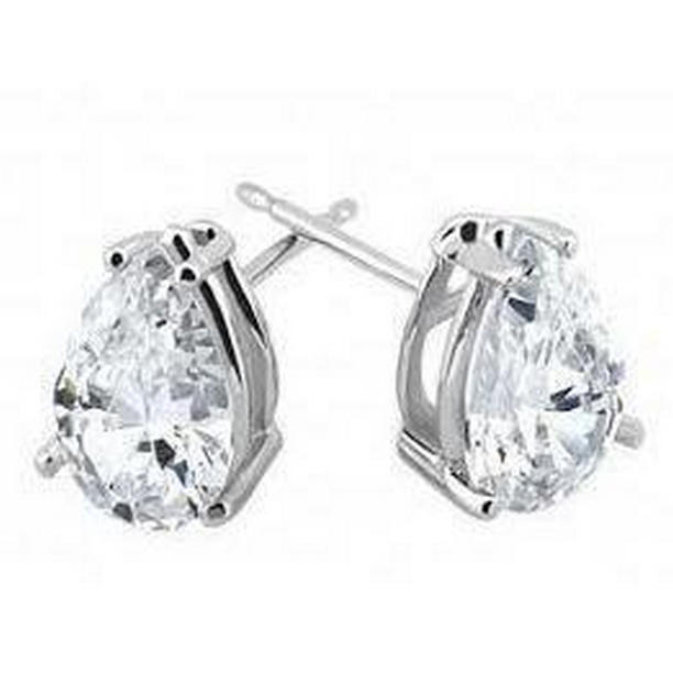 Harry Chad Enterprises 63580 2 CT Pear Cut Diamond Stud Womens Earring, 14K Solid Gold