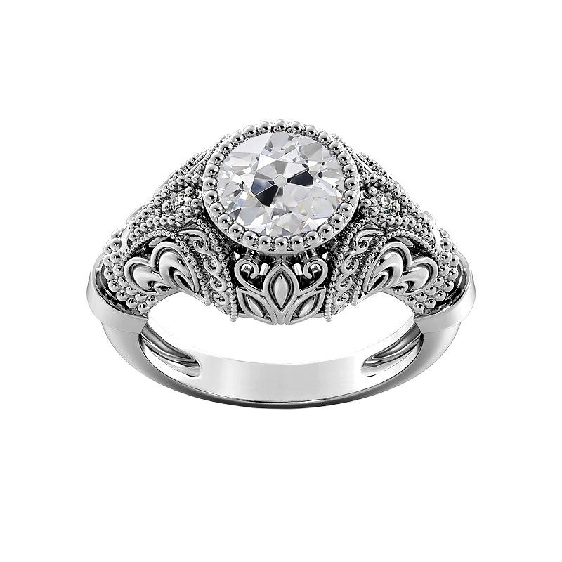 Harry Chad Enterprises 69729 2.25 CT Antique Style Round Old Miner Bezel Set Diamond Ring&#44; Size 6.5