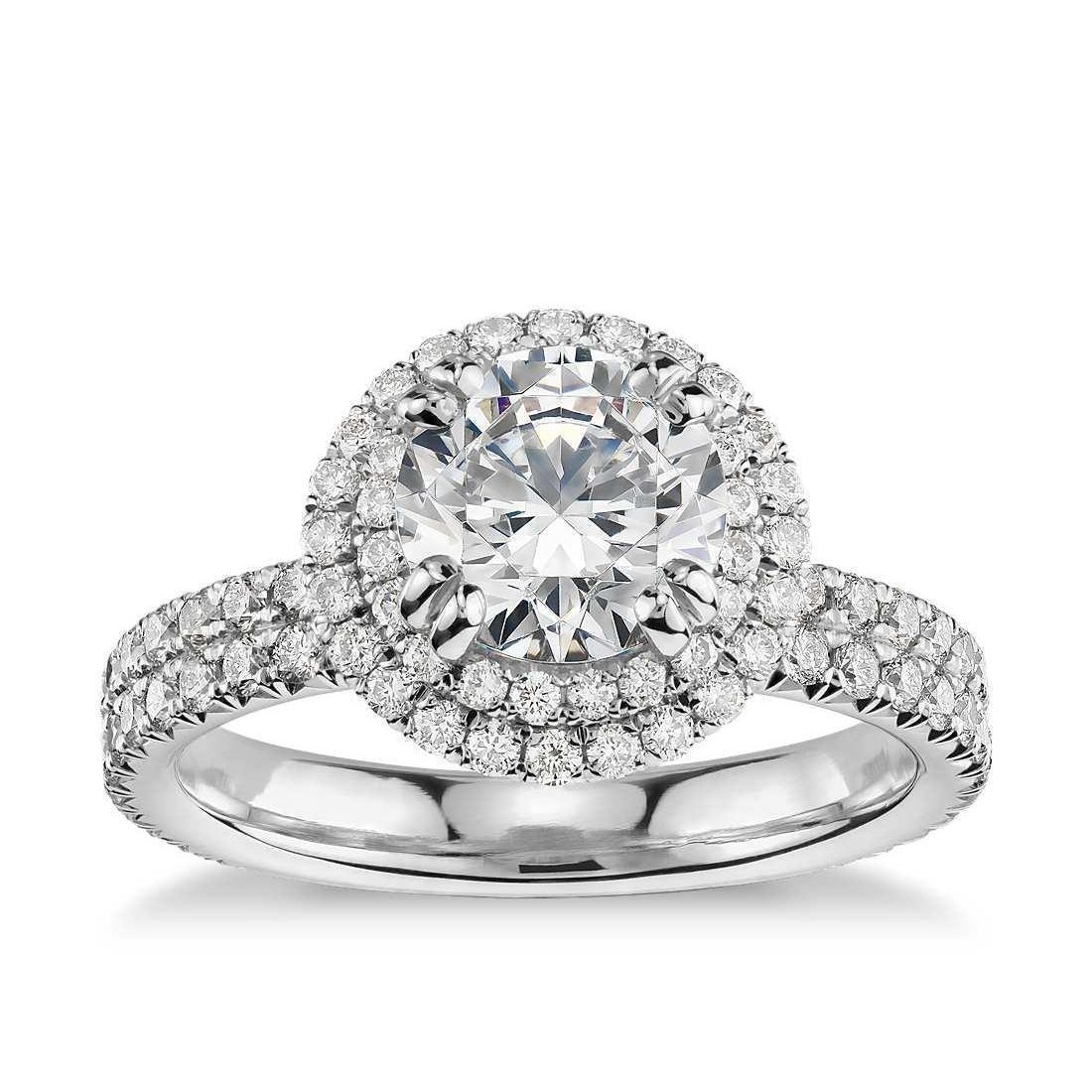 Harry Chad Enterprises 22272 2.97 CT Round Double Halo Diamond Ring&#44; 14K White Gold - Size 6.5