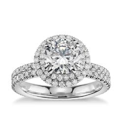 Harry Chad Enterprises 22272 2.97 CT Round Double Halo Diamond Ring&#44; 14K White Gold - Size 6.5