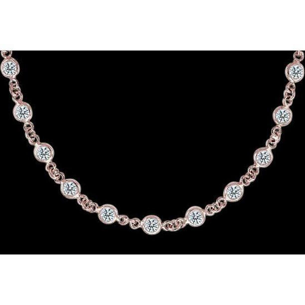 Harry Chad Enterprises 50535 10 CT Diamond Necklace by Pendant Bezel Set