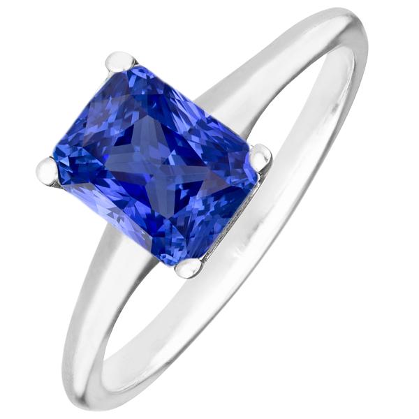 Harry Chad Enterprises 68130 3 CT Womens Solitaire Natural White Gold Sapphire Ring, Size 6.5