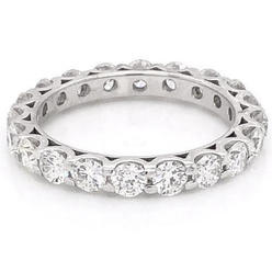 Glitter Diamond 3 CT U Scallop Set Womens Eternity Wedding Band&#44; Size 6.5