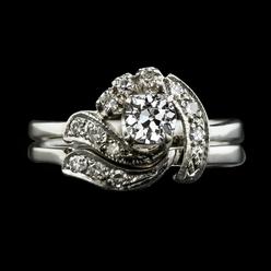 Harry Chad Enterprises 71039 2.25 CT Ladies Round Old Miner Diamond Wedding Ring Set, Size 6.5