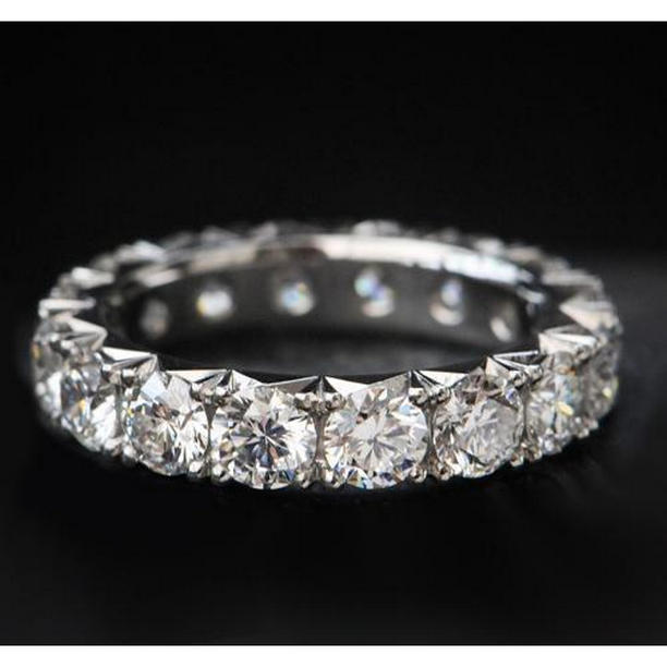 Harry Chad Enterprises 62632 4.80 CT Diamond Eternity Wedding Band, 14K White Gold - Size 6.5