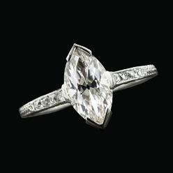 Harry Chad Enterprises 69173 4.75 CT Marquise Old Miner V Prong Set Diamond Ring&#44; Size 6.5