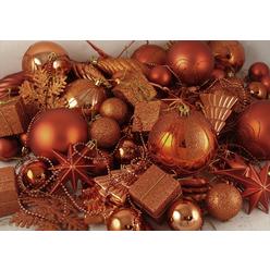 Northlight 125-Piece Club Pack Shatterproof Burnt Orange Christmas Ornaments