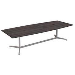 Bush Furniture 99TBM120SGSVK 120 x 48 in. Boat Shaped Conference Table with Metal Base - Storm Gray
