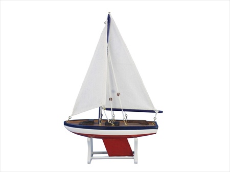 Handcrafted Model Ships It-Floats-American-12inch It Floats 12 in. - American Floating Sailboat Decorative Accent