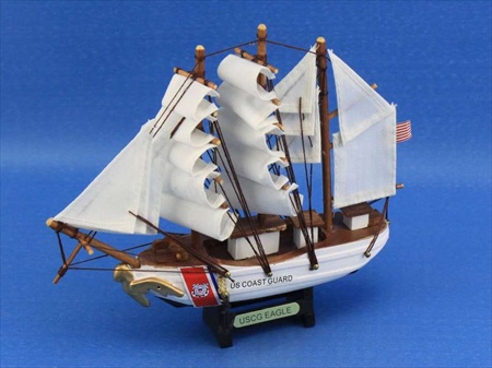 Handcrafted Model Ships Eagle-7 USCG Eagle 7 in. Decorative Tall Model Ship