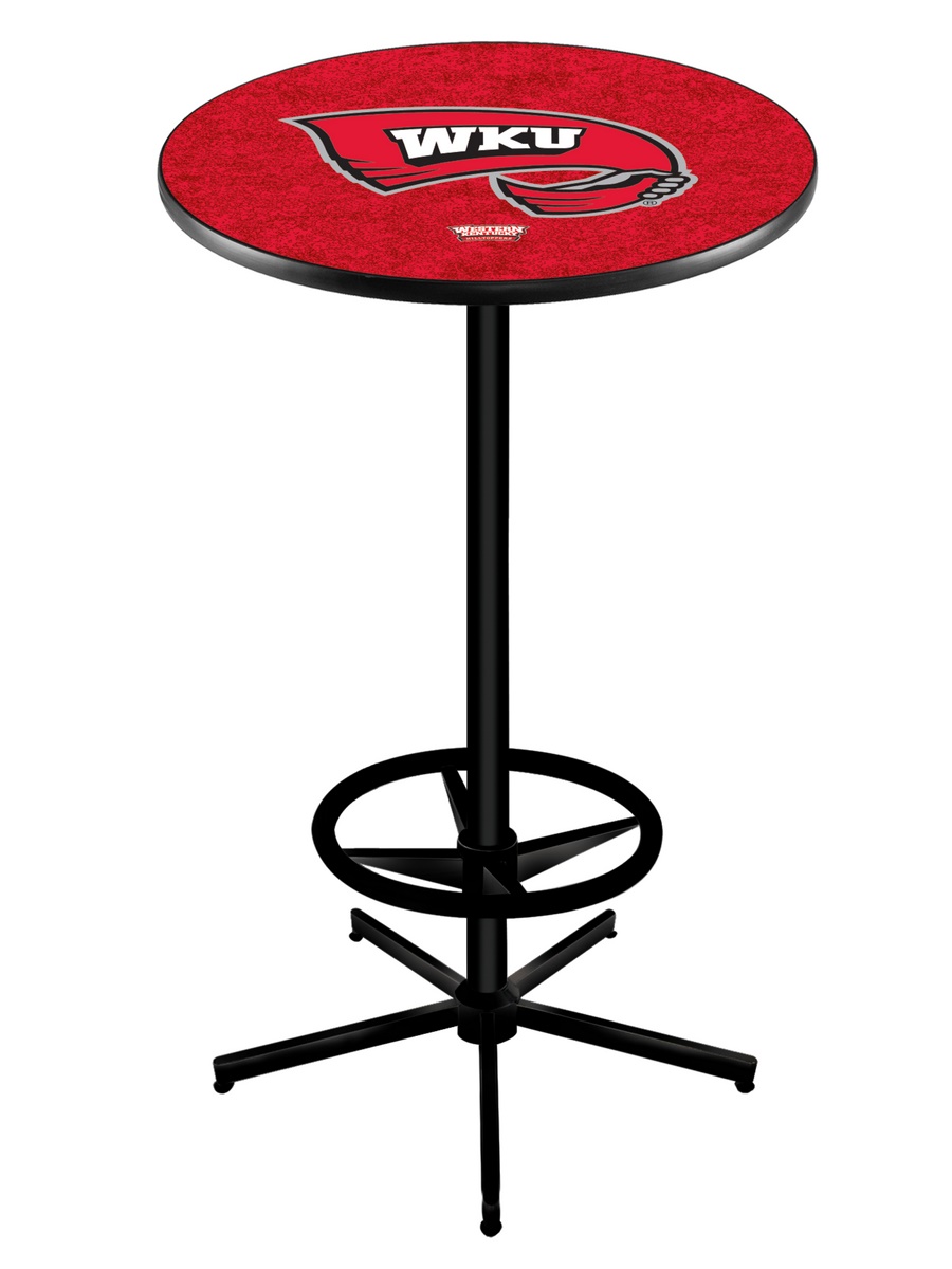 Holland Bar Stool L216 Western Kentucky University 42&quot; Tall - 30&quot; Top Pub Table with Black Wrinkle Finish