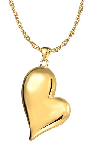Memorial Gallery 3746gp Cremation Jewelry Teardrop Heart 14K Gold Plating Pendant