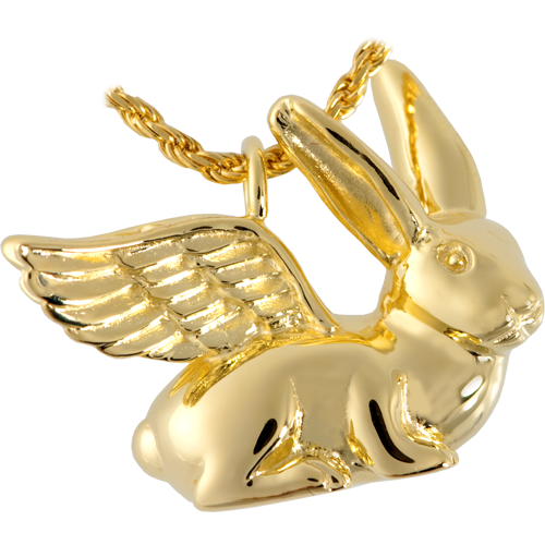 Memorial Gallery 3103gp Pet Cremation Jewelry Rabbit14K Gold Plating Pendant