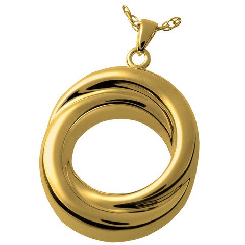 Memorial Gallery 3833gp Cremation Jewelry Infinity Love Knot Companion Urn 14K Gold Plating Pendant