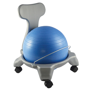 Cando International Inc CanDo CanDo-30-1795 Plastic Mobile Ball Chair with Back & 14 in. Ball