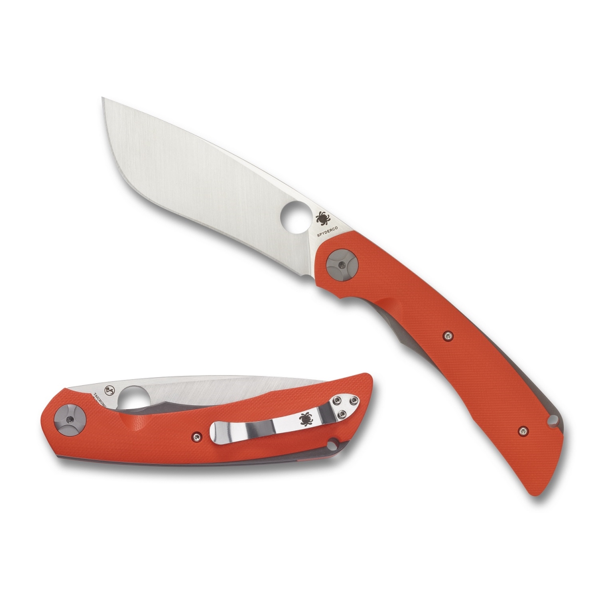 Spyderco C239GPOR 4.14 in. Subvert Folding Plain Blade with Orange G-10 Handle