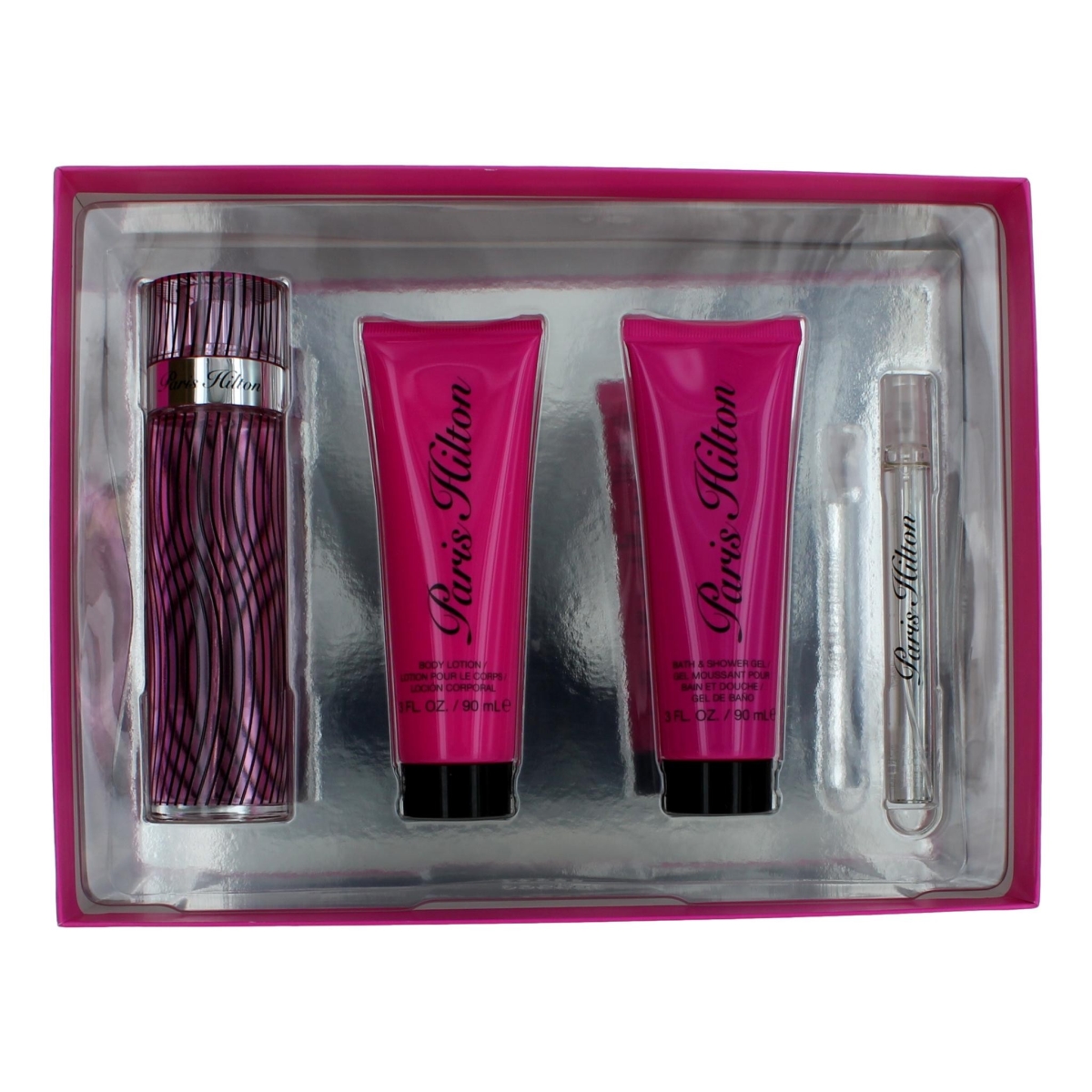 Paris Hilton awgprh43422 Paris Hilton Gift Set with Travel Spray for Women - 4 Piece