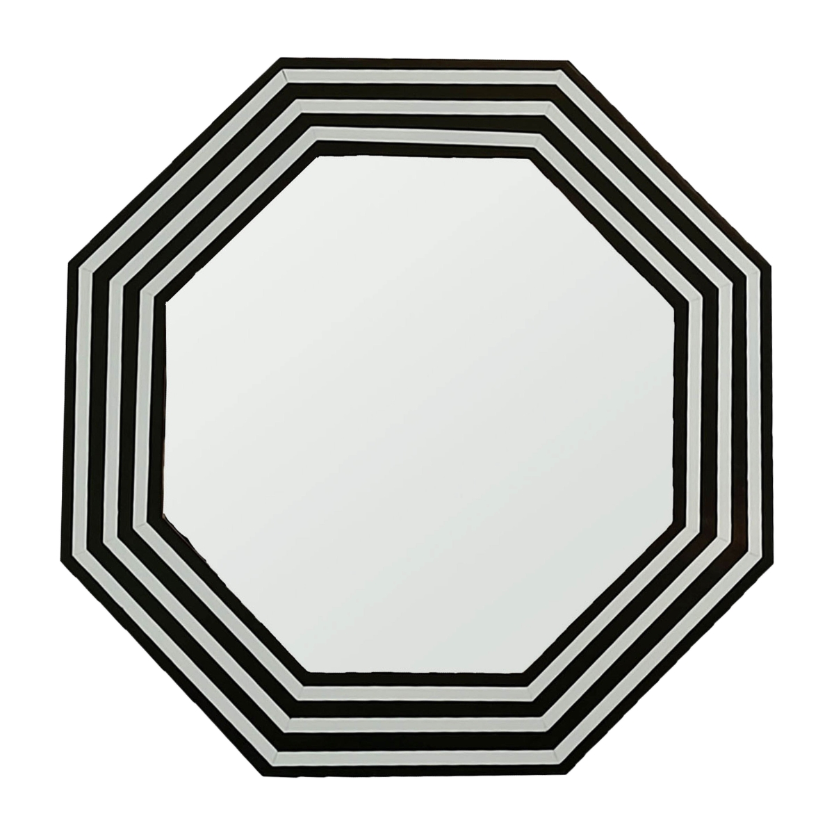 Sagebrook Home 17388 24 x 24 in. Resin Octagon Mirror&#44; Black&#44; White