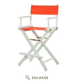 Casual Home 220-01-021-19 24 in. Directors Chair White Frame with Orange Canvas