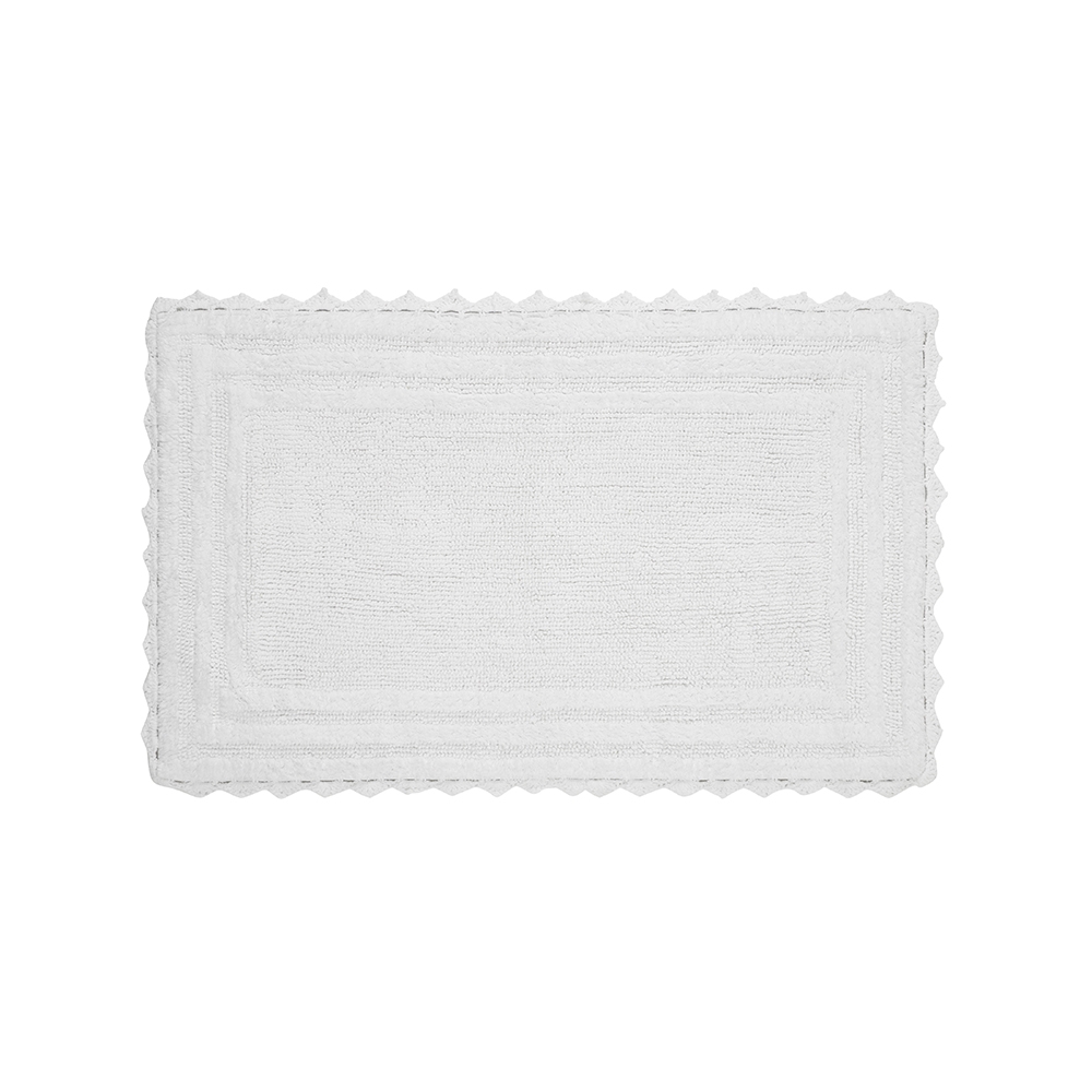 Better Trends BALIL2134WH Better Trends Lilly Crochet Collection 100% Cotton 21&' x 34&' Rectangle Bath Rug in White