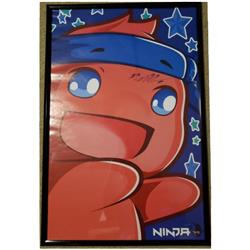 Autograph Warehouse 675501 Tyler Blevins Autographed Ninja Fortnite Halo Video Gamer Player No.2 Emoji Logo Framed Poster