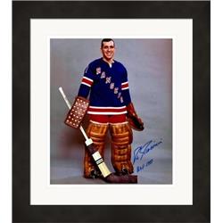 Autograph Warehouse 687583 8 x 10 in. Eddie Giacomin Autographed New York Rangers No.SC2 HOF 1987 Matted & Framed Photo