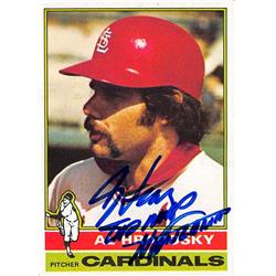 Autograph Warehouse 586659 Al Hrabosky Autographed St. Louis Cardinals 1976 Topps No.315 Inscribedthe Mad Hungarian Baseball Card
