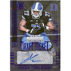 Autograph Warehouse 665254 Laken Tomlinson Autographed Duke Blue Devils 2015 Panini Draft Ticket Foil Rookie No.257 Football Card
