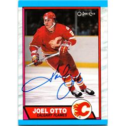 Autograph Warehouse 726047 Joel Otto Autographed Calgary Flames&#44; SC 1989 O-Pee-Chee No.205 Hockey Card