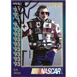 Autograph Warehouse 676172 D.K. Ulrich Autographed Auto Racing&#44; NASCAR & SC 1993 Maxx No.108 Trading Card