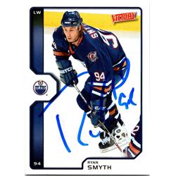 Autograph Warehouse 677376 Ryan Smyth Autographed Edmonton Oilers&#44; FT 2002 Upper Deck Victory No.83 Hockey Card