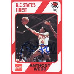 Autograph Warehouse 725655 Spud Webb Autographed Nc State Wolfpack 1989 College Collection No.132 Basketball Card