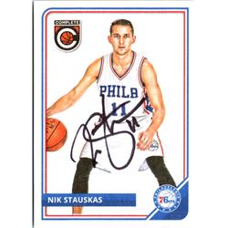 Autograph Warehouse 701822 Nik Stauskas Autographed Philadelphia 76ers 2015 Panini Complete No.258 Basketball Card