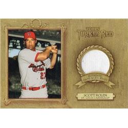 Autograph Warehouse 724440 Scott Rolen Player Worn Jersey Patch St. Louis Cardinals 2007 Topps Turkey Red No.TRRSR Baseball Card