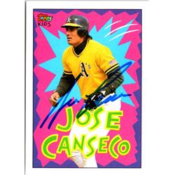 Autograph Warehouse 703096 Jose Canseco Signed Oakland Athletics 1992 Topps Kids No.115 Baseball Card