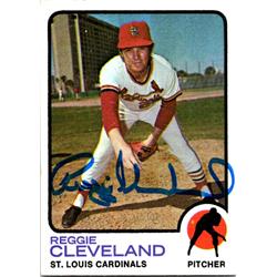 Autograph Warehouse 688918 Reggie Cleveland Autographed St. Louis Cardinals&#44; SC 1973 Topps No.104 Baseball Card