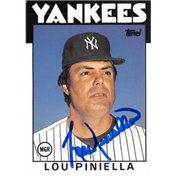 Autograph Warehouse 676966 Lou Piniella Autographed New York Yankees 1986 Topps Traded No.86T Baseball Card