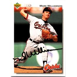 Autograph Warehouse 689667 Mark Williamson Autographed Baltimore Orioles 1992 Upper Deck No.609 Baseball Card