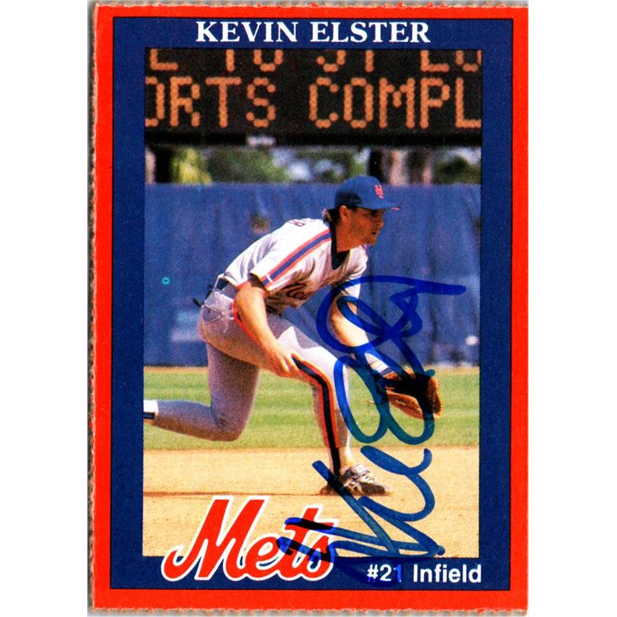 Autograph Warehouse 702885 Kevin Elster Signed New York Mets 1988 Farmland No.21 Baseball Card