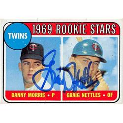 Autograph Warehouse 654440 Graig Nettles Autographed Minnesota Twins 1969 Topps No.99 Rookie Stars Creased Condition Baseball Card
