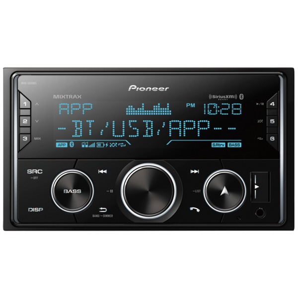 Pioneer MVH-S620BS Double Din Degital Media Receiver with Bluetooth & Sirius XM Ready